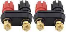 Load image into Gallery viewer, 2 Pack Gold Insulated Dual Binding Posts with 4mm Banana Plug Jacks 2-Way, Black and Red Terminals for Audio or as Test Lead Connector
