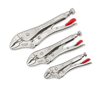 Load image into Gallery viewer, Crescent CLP3SETN Lock Plier Set 5&quot;, 7&quot; &amp; 10&quot; Curved Jaw, Locking Pliers
