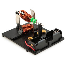 Load image into Gallery viewer, See electricity in action! Includes all parts needed to build a working motor | Teaches how DC motors work | Easy assembly — no soldering necessary! | Includes a key switch, 3-pole motor, and an illustrated step by step assembly manual | Measures 4&quot; x 7&quot; x 3&quot; once assembled
