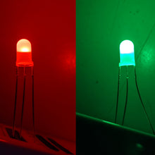 Load image into Gallery viewer, Bi-Color Red / Green Diffused LED, 3-Pin, 5mm Diameter × 9mm Tall, T-1 3/4, HLMP-4000

