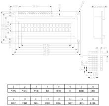Load image into Gallery viewer, 16x2 Dot Matrix Backlit LCD Module with Header Pins, Includes Driver &amp; Controller, Measures 80x36x9.5mm (JHD162A)
