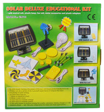 Load image into Gallery viewer, Educational Solar Energy Science Project Kit with Solar Panel, Motor, Lightbulb, Sound box, and Fan
