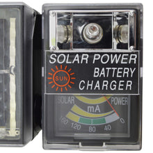 Load image into Gallery viewer, Solar Battery Charger with Sunlight Strength Meter and Built-in Light - Charges C, AA and AAA Batteries
