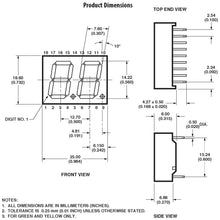 Load image into Gallery viewer, Common Anode 2 Digit 18 Pin Red LED 7-Segment Display
