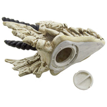 Load image into Gallery viewer, Snarling Magical Dragon Skull Creepy Coin Piggy Bank Polyresin Stash Storage Box
