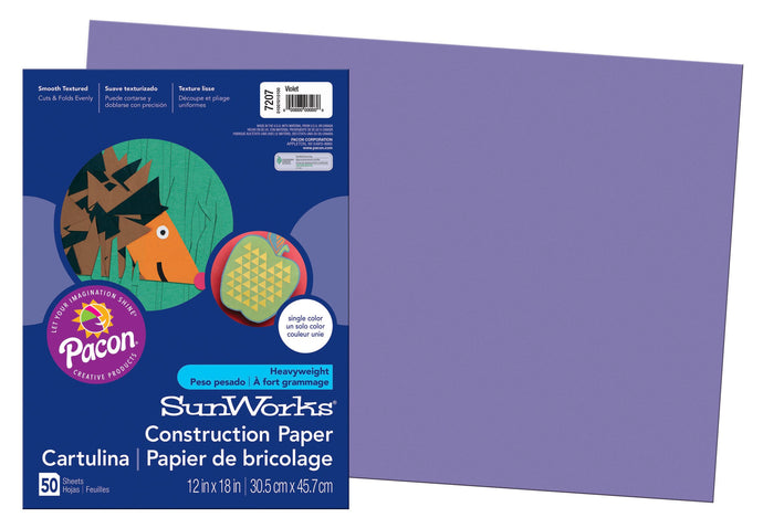 SunWorks Construction Paper by Pacon, the #1 Teacher Approved Brand! | Heavyweight groundwood construction paper | Slightly textured sheets that cuts and folds evenly without cracking | Bright and consistent colors | Excellent value for all arts and craft projects
