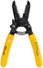 Load image into Gallery viewer, Wire stripper and cutter with black oxide finish | Suitable for 10 to 22 gauge (Stranded or Solid Wire) | Rubber grip for increased handling | Locking mechanism for safe storage | Holes for bending and looping
