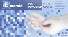 Load image into Gallery viewer, Emerald Shannon Powdered Vinyl Gloves – 4 Mil - Case of 1000 (Medium)
