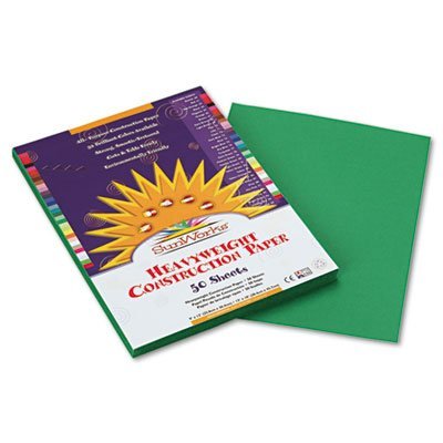 Brightly-colored, high-strength, heavyweight construction paper with long, strong fibers that cut clean and fold evenly without cracking. | All purpose, high bulk, smooth textured. | -This heavyweight paper can be folded, scored and curled without cracking. | Cuts clean and folds evenly without cracking | Color: Holiday Green