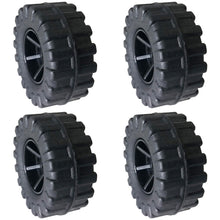 Load image into Gallery viewer, 4 Pack of 36mm Black Wheels with Tires for R/C Remote Control Vehicles, Robotics, or Models
