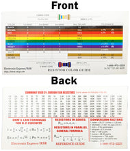 Load image into Gallery viewer, Resistor Color Code Guide for Standard and Precision Values - 6&quot; x 3&quot; Card Ideal for Students and Classroom
