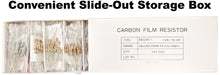 Load image into Gallery viewer, 340 Piece Resistor Kit - Includes Assortment of ½ Watt, 1W, and 2W Resistors in Slotted Storage Box
