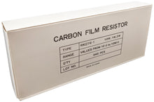 Load image into Gallery viewer, 340 Piece Resistor Kit - Includes Assortment of ½ Watt, 1W, and 2W Resistors in Slotted Storage Box
