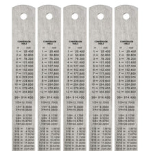 Load image into Gallery viewer, 5 Pack Stainless Steel 12&quot; / 30cm Rulers - Imperial Inches and Metric Millimeters
