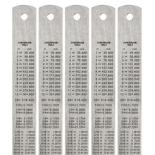 Load image into Gallery viewer, 5 Pack Stainless Steel 12&quot; / 30cm Rulers - Imperial Inches and Metric Millimeters
