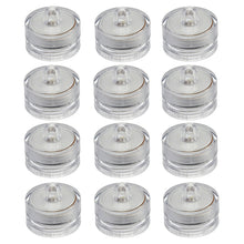 Load image into Gallery viewer, Pack of 12 Waterproof Submersible Flameless Orange LED Tea Lights (Batteries Included) Perfect for Party, Wedding, Events
