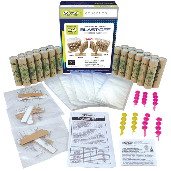 Estes 1672 Blast-Off Model Rocket Engine Assortment Bulk Pack - Includes A8-3, B6-4, C6-3, and C6-5 Motors