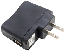 Load image into Gallery viewer, 5V DC @ 200mA USB Device Charger / Power Adapter, Compact Design (2.3&quot; x 0.9&quot; x 1.8&quot;), Black Color
