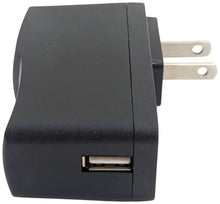 Load image into Gallery viewer, 5V DC @ 1A USB Device Charger/Power Adapter, Input: 100V-240V ~ 50/60Hz Compact Design (2.95&quot; x 1.07&quot; x 1.83&quot;), Black Color
