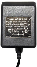 Load image into Gallery viewer, 12V 600mA AC DC Adapter, 5.5mm OD / 2.1mm ID, Center Positive (DV-1260S-B25)
