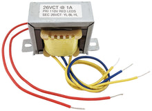 Load image into Gallery viewer, 26 VCT @ 1A Power Transformer with Wire Leads, 2.34&quot; x 1.90&quot; x 2.00&quot;
