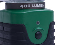 Load image into Gallery viewer, Battery Operated Camping Light Set - Includes LED Lantern (400 Lumens, Carrying Handle, High / Low / Strobe Modes) and LED Hanging Tent Light (Magnetic Backing)
