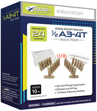 Load image into Gallery viewer, Estes 1/2A3-4T Mini Model Rocket Engine Bulk Pack - Includes 24 Engines with Starters, Plugs, &amp; Recovery Wadding (1788)
