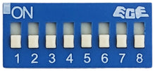 Load image into Gallery viewer, DIP Switch with 8 Switches, 16-Pin, SPST, Blue Color, 21.6mm x 9.7mm x 5.9mm
