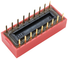 Load image into Gallery viewer, DIP Switch with 9 Switches, 18-Pin, SPST, Red Color, 24.3mm x 9.9mm x 5.3mm
