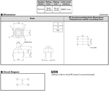 Load image into Gallery viewer, Momentary SPST-NO Tact Switch, Size: 6mm x 6mm x 3.5mm
