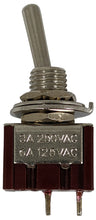 Load image into Gallery viewer, Mini SPST Toggle Switch with Solder Leads, ON - OFF (Single Pole Single Throw)
