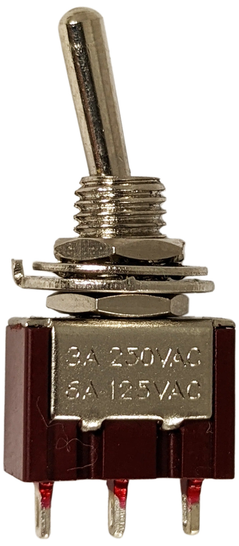 Mini SPDT Toggle Switch with 3 Pin Solder Lug Termination, ON-ON, Measures 0.50