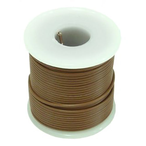 22 Gauge Solid Wire | Brown Colored Wire - NOTE: SHADE OF BROWN MAY VARY | Tinned copper | 100 feet in length | 300 Vrms