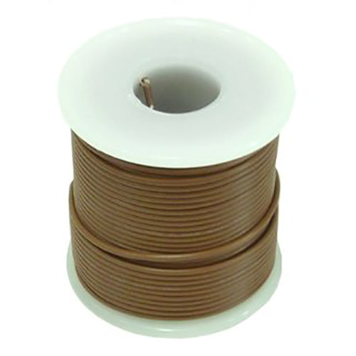 22 Gauge Solid Wire | Brown Colored Wire - NOTE: SHADE OF BROWN MAY VARY | Tinned copper | 100 feet in length | 300 Vrms