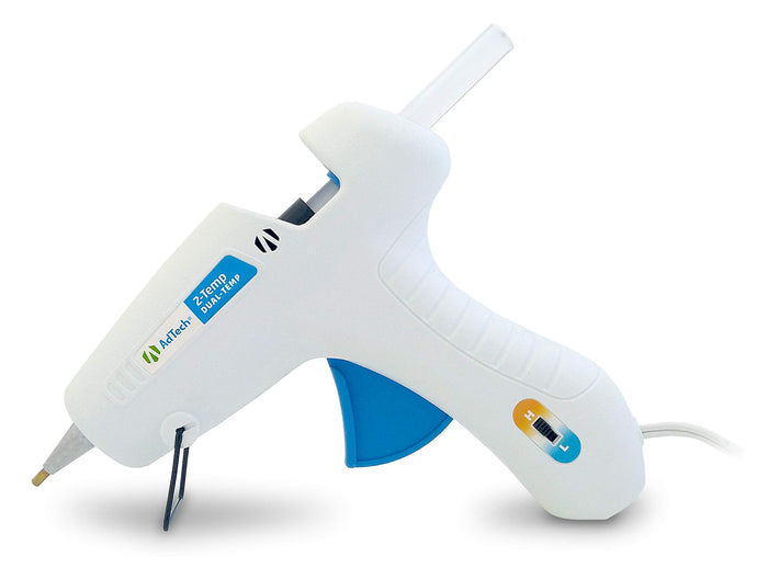 MULTI-TEMP HOT GLUE GUN: The AdTech Dual Temp Hot Glue Gun has a switch that allows you to easily change between high and low temperature glue applications with one gun. Low temperature bonds delicate materials like paper and fabric, while high temperature can be used to bond porous and heavier materials like glass and metal. UL Certified to ensure safety. Comes with 5ft cord. | STRONG BONDING: AdTech Dual-Temp, Full size glue gun allows for strong, fast bonds to virtually all materials includin