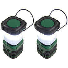 Load image into Gallery viewer, Battery Operated Camping Light Set - Includes Two LED Lanterns (400 Lumens, High / Low / Strobe) and Two LED Hanging Tent Lights (Magnetic Backing)
