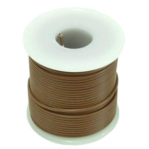 20 Gauge Solid Wire | Brown Colored Wire - NOTE: SHADE OF BROWN MAY VARY | Tinned copper | 100 feet in length | Voltage rating: 300V