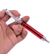 Load image into Gallery viewer, 12 Pack Syringe Pens (Blue Ink) - Liquid-filled, Includes 3 Red, 3 Yellow, 3 Blue and 3 Green - Great for Children&#39;s Costumes or Gift for Doctors
