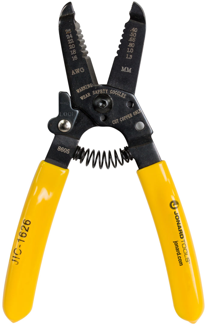 WIRE STRIPPER: Strips 16-26 AWG (1.29-0.40 mm) single and stranded wire with ease | COIL SPRING: Reduces hand fatigue when using the tool for extended periods of time | WIRE LOOPING HOLE: Conveniently located bending makes wire looping quick and easy | ENHANCED CUTTING PERFORMANCE: Cutting edges are hardened, tempered, and ground for superior cutting and stripping