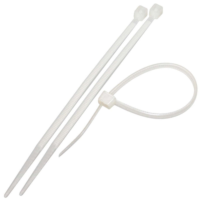 100 Pieces 8 Inch Nylon Cable Ties, 50lbs Tensile Strength, UL 94V-2 Rated, White