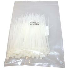 Load image into Gallery viewer, 100 Pieces 8 Inch Nylon Cable Ties, 50lbs Tensile Strength, UL 94V-2 Rated, White
