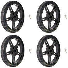 Load image into Gallery viewer, 4 Pack 60mm Diameter Wheel with Silicone Tire, 8mm Wide, Fits FiTec FS90R Servo Motor
