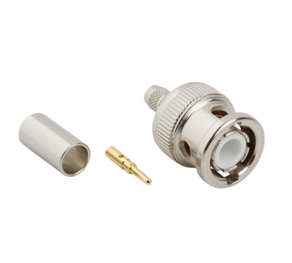 BNC Co-Axial Connector, Crimp Type - 3 Piece Construction RG58 Thin Ne ...
