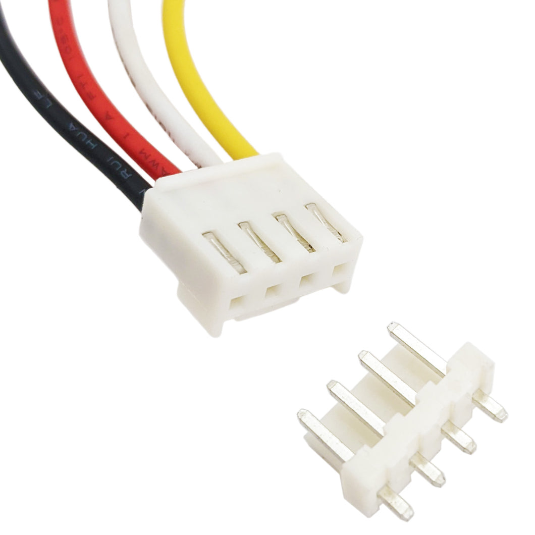 4-Pin Connector with Header, Pins on 0.156