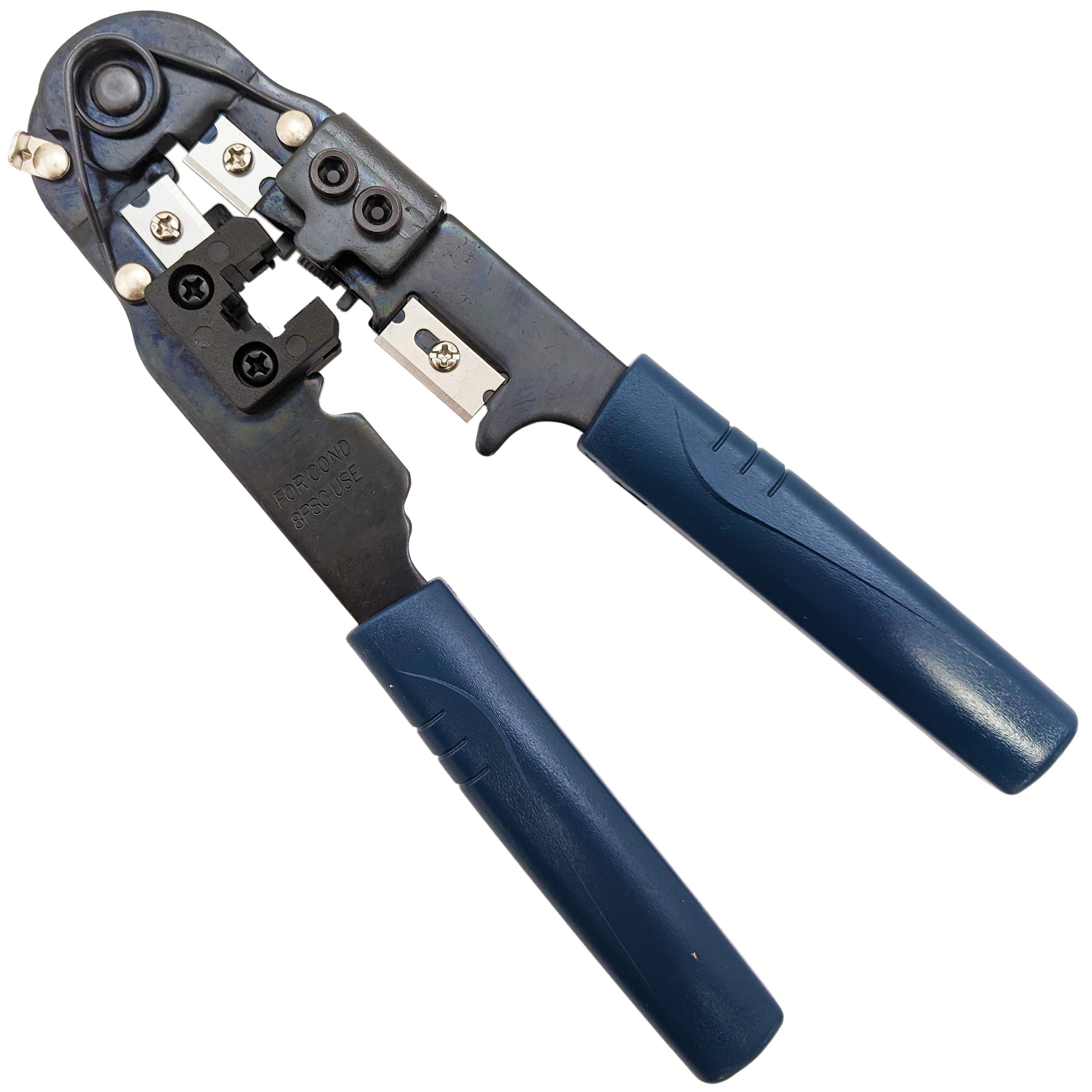 Modular Plug Crimper for 8P8C / RJ45 Plugs, Built-in Cable Stripper an ...