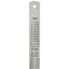 Load image into Gallery viewer, Stainless Steel 12&quot; / 30cm Ruler - Imperial Inches and Metric Millimeters
