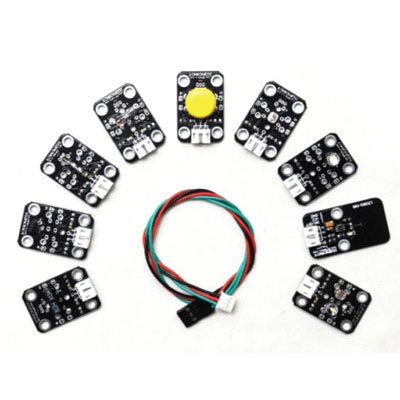 DFRobot DFR0018 9 Piece Sensor Set for Arduino - Light, Touch, Temperature, Magnet, Vibration, Tilt, Button, Grayscale, and LED Module