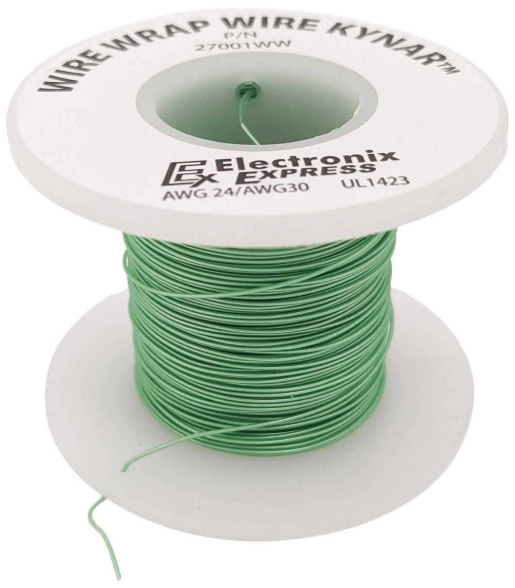 Wire Wrap Solid Kynar Wire 30 Gauge (Green, 100 Feet)