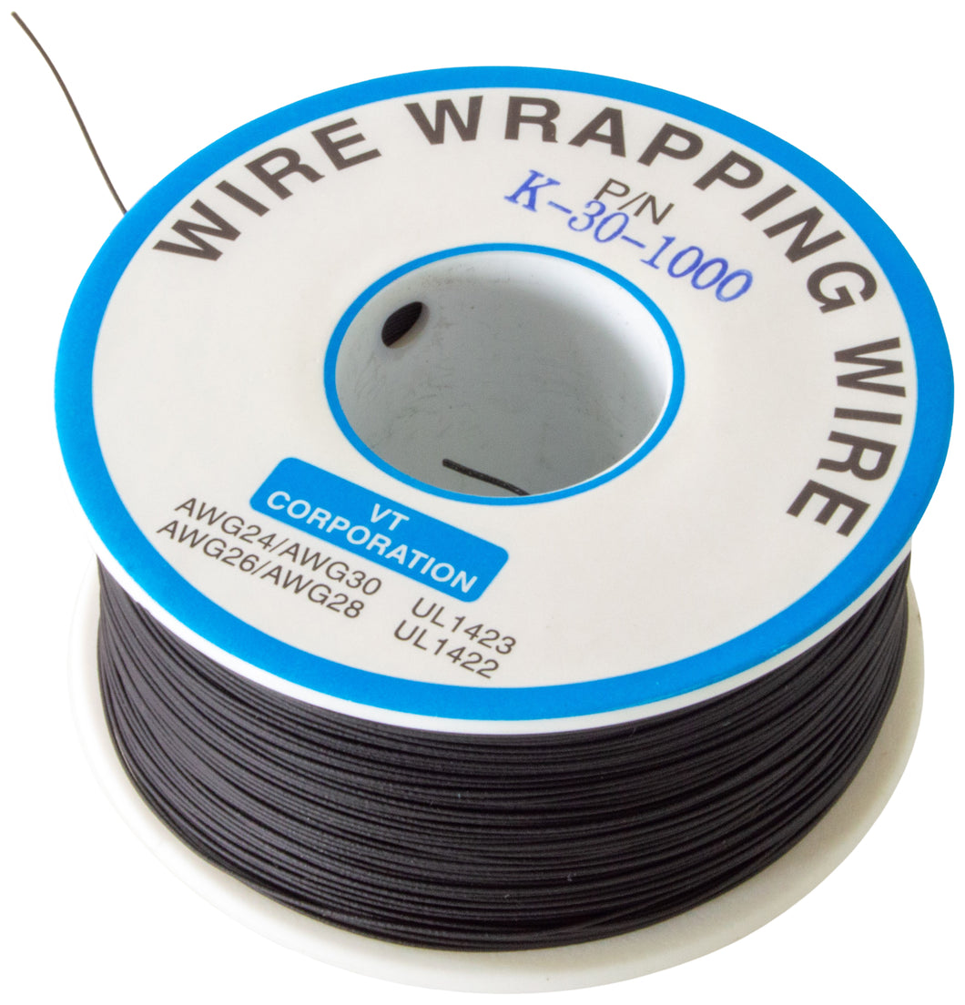 Wire Wrap Solid Kynar Wire 30 Gauge (Black, 1000 feet)