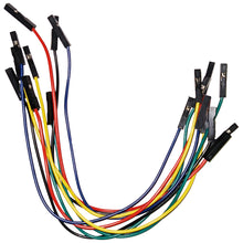 Load image into Gallery viewer, 30 Piece Jumper Wire Kit - Includes 10 Each of Male to Male, Male to Female, and Female to Female, 6&quot; Length, Assortment of Colors
